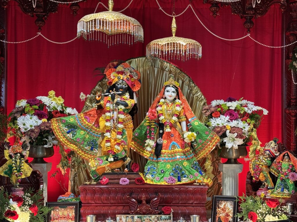 Sri Sri Radha Shyamasundara on the altar at ISKCON Naperville